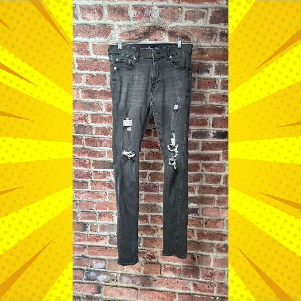 Men's HOLLISTER Distressed Stacked Skinny Jeans 33 x 32